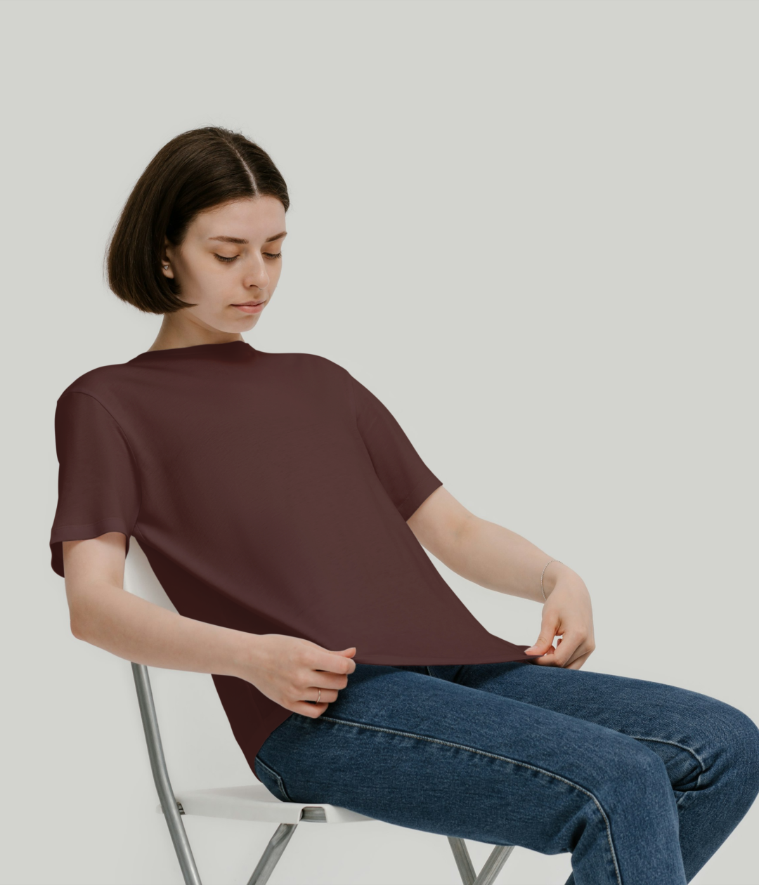 Female Half Sleeve Classic T-Shirt Coffee Brown