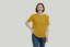 SVNhoisqOvW Female Half Sleeve Classic T-Shirt Mustard Yellow