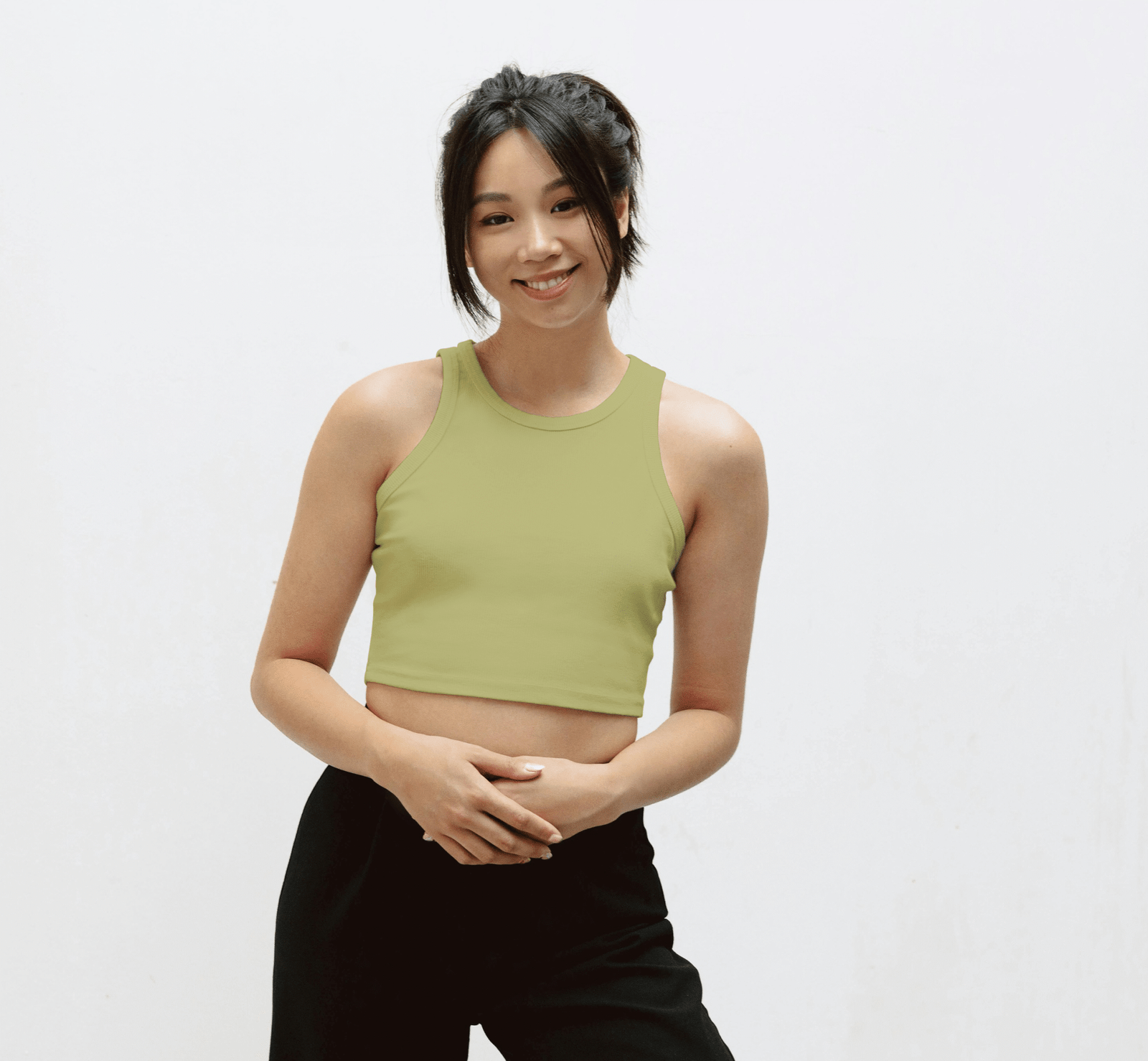 Crop Tank Olive Green