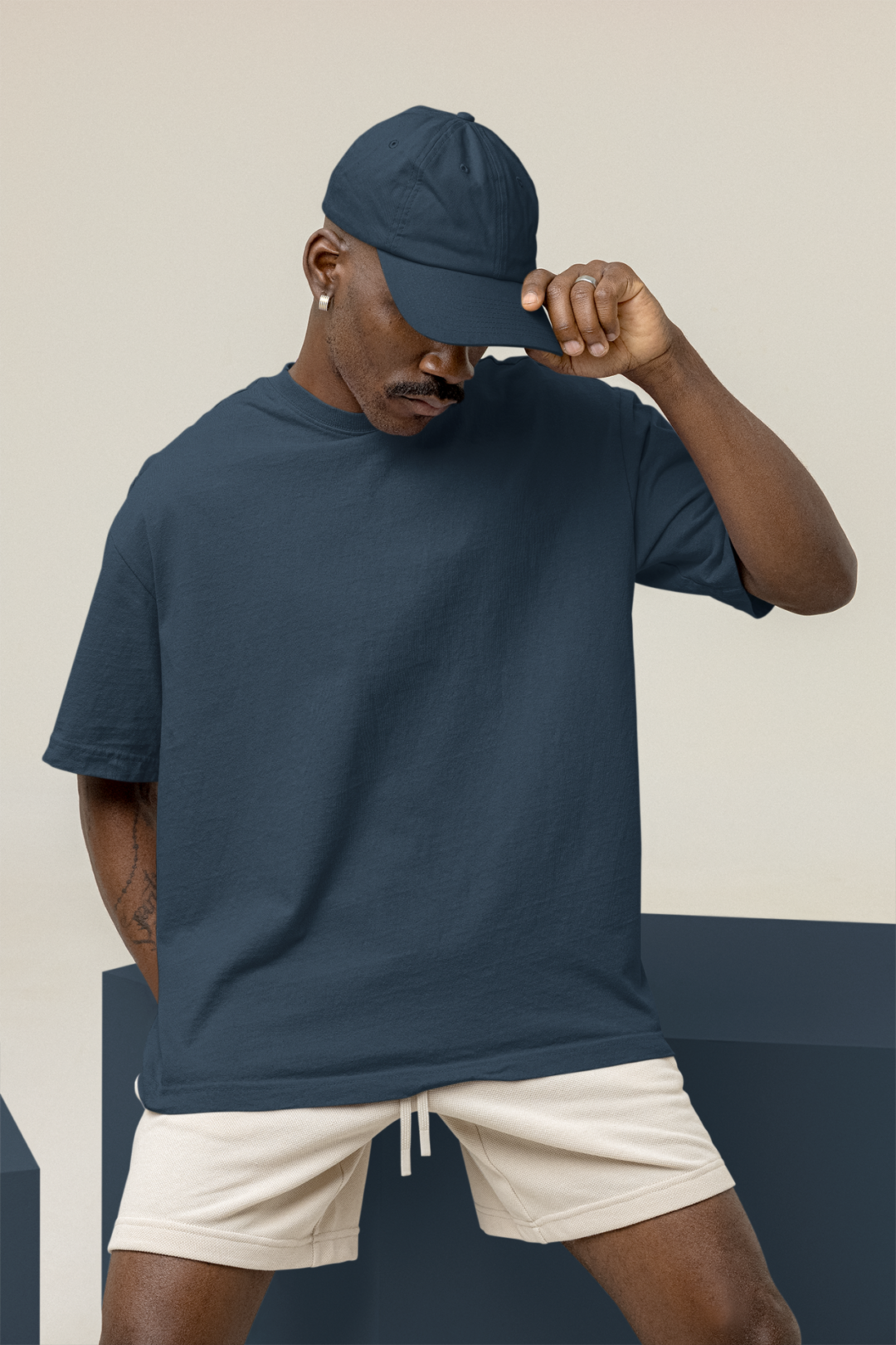 Men's Oversized T-Shirt Petrol Blue