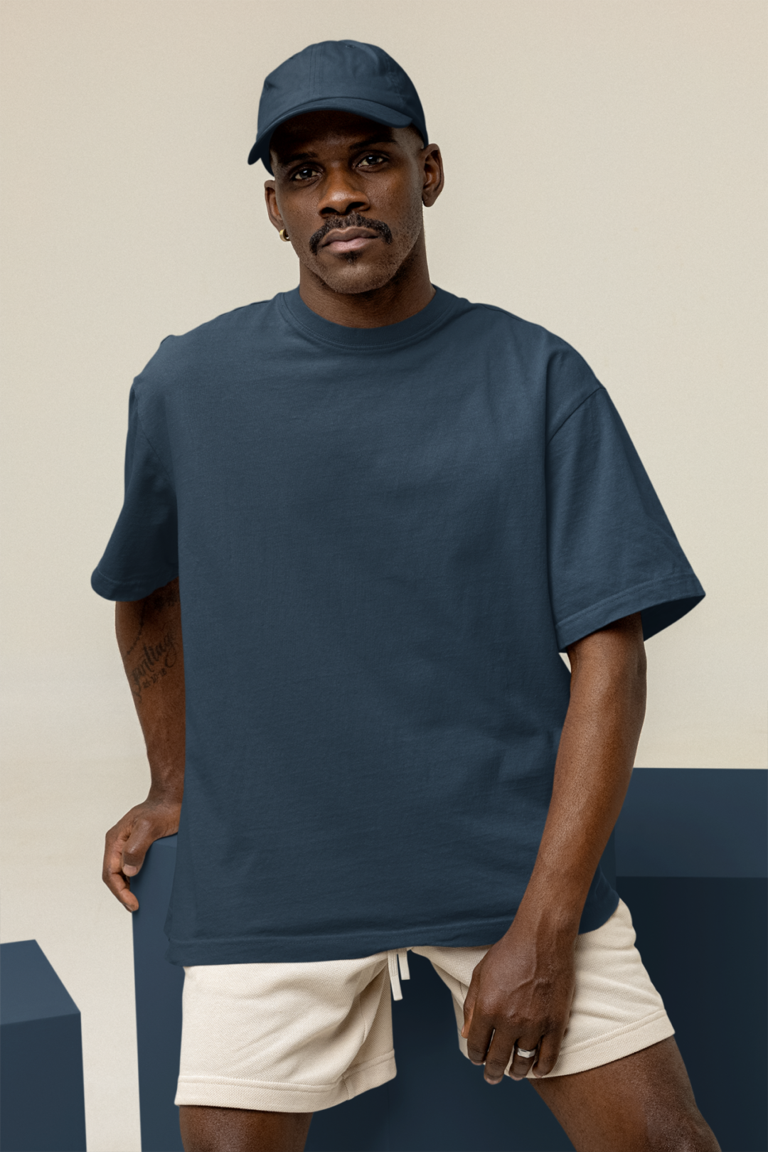 Men's Oversized T-Shirt Petrol Blue