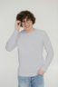 Male Full Sleeve Classic T-Shirt Grey Melange