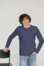 Male Full Sleeve Classic T-Shirt Navy Blue