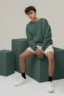 Men's Oversized Sweatshirt Bottle Green
