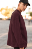 Men's Oversized Sweatshirt Maroon
