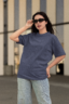 Women’s Oversized T-Shirt Navy Blue